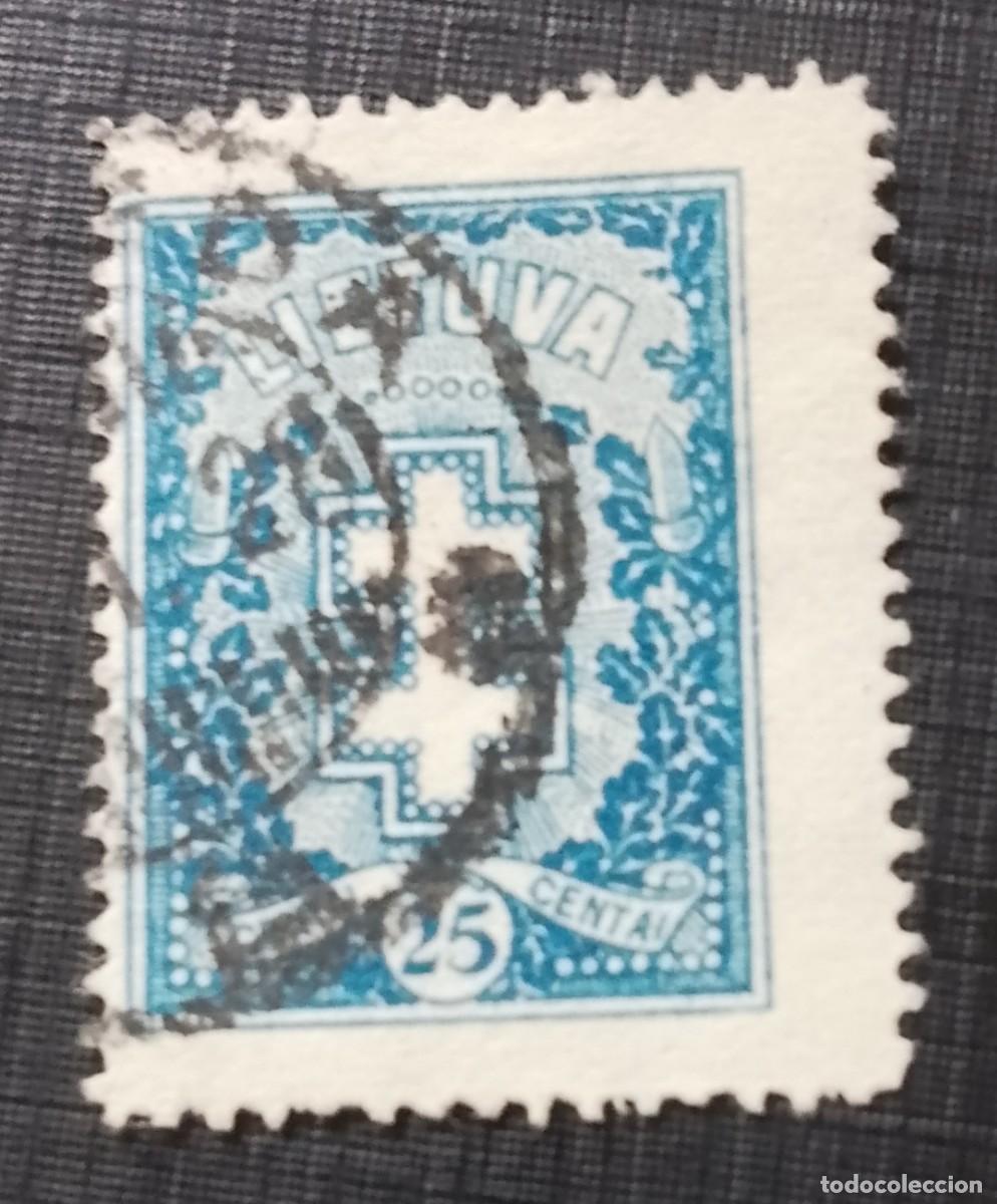 Sellos: LITUANIA - V/F 25 - A&Ntilde;O 1929 - CRUZ