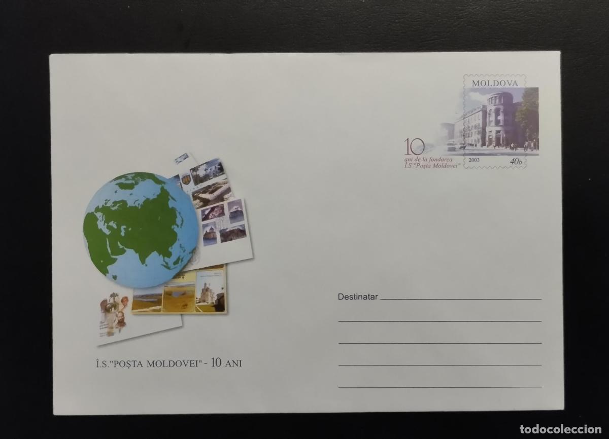 Sellos: Moldavia 2003 sobre postal completo Poșta Moldovei 10 a&ntilde;os 40b nueve