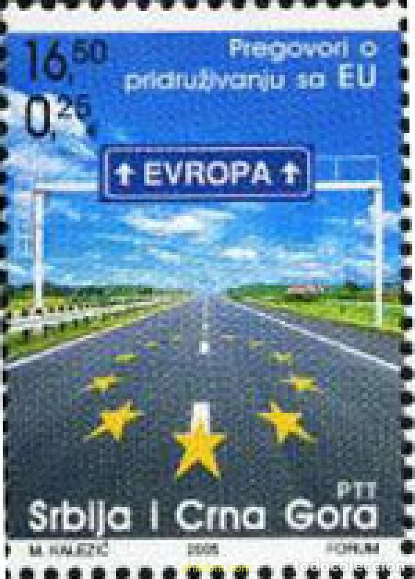 Sellos: 187240 MNH SERBIA Y MONTENEGRO 2005 NEGOCIACIONES CON LA UNION EUROPEA