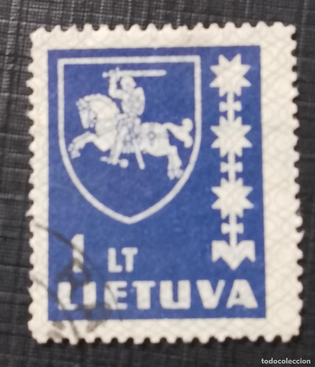 Sellos: LITUANIA, LIETUVA - V/F 1 LT - A&Ntilde;O 1939 - BANDO DE ARMAS, EL VITYS - ESCUDO, CABALLERO A CABALLO