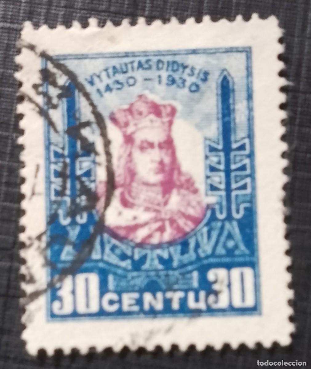 Sellos: LITUANIA, LIETUVA - V/F 30 CENTU - GRAN DUQUE: VYTAUTAS DIDYSIS 1430.1930 - YV 294