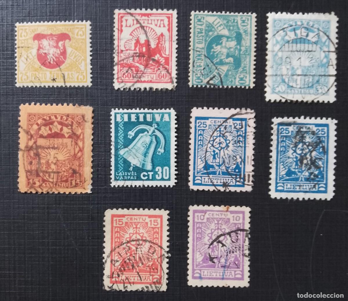Sellos: LITUANIA, LIETUVA - LOTE DE 10 SELLOS