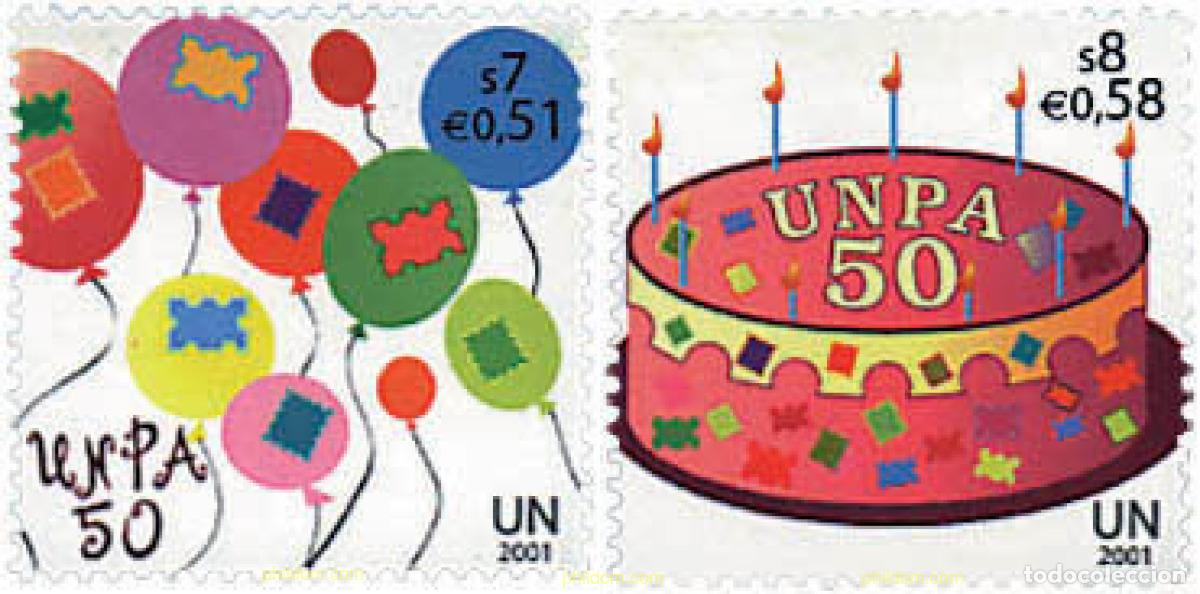 Sellos: 113044 MNH NACIONES UNIDAS. Viena 2001 50 ANIVERSARIO DE LA ADMINISTRACION POSTAL DE LAS NACIONES U
