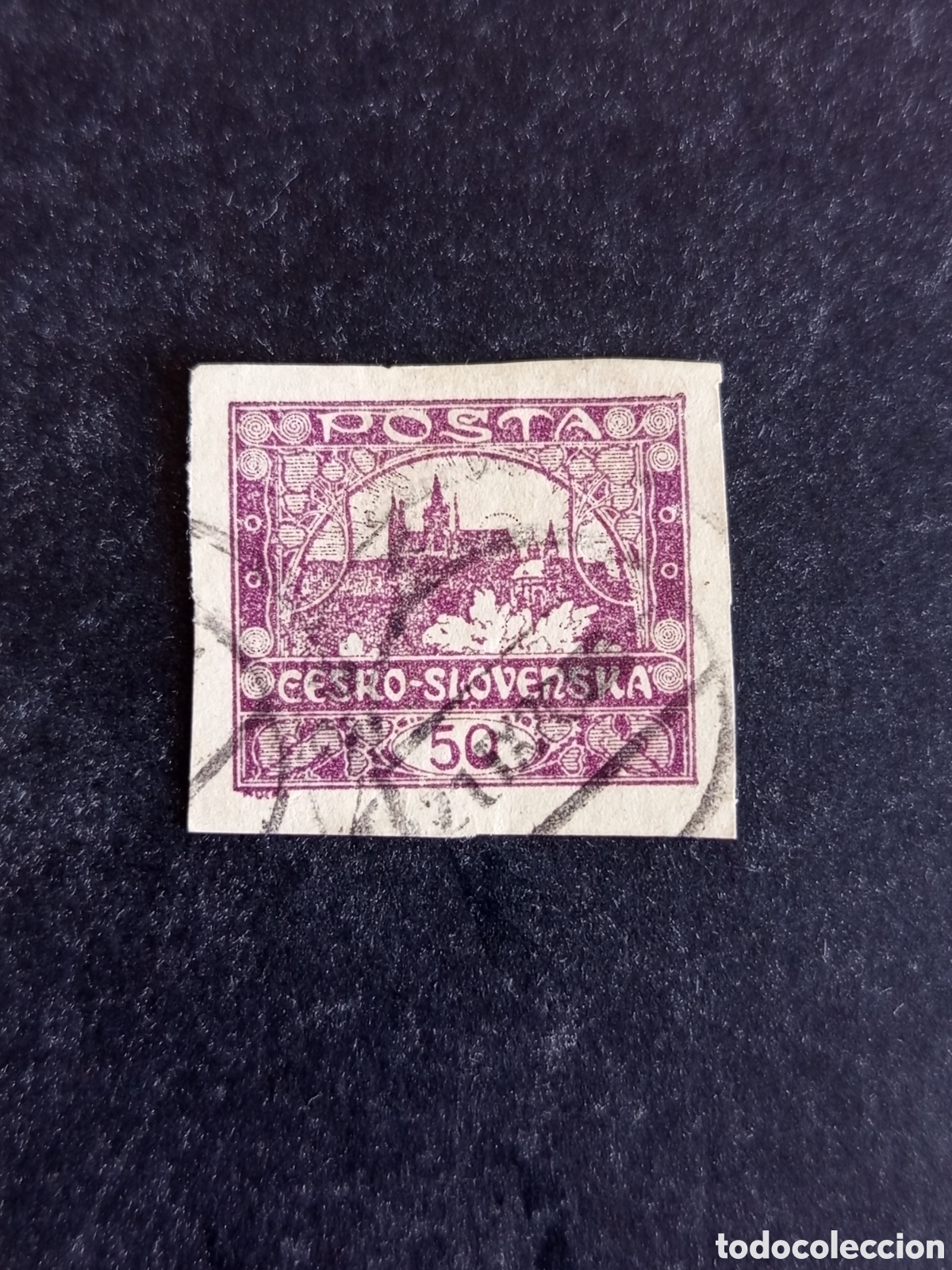 Sellos: Checoslovaquia, 1918. Castillo de Praga. Yv 15. Sin dentar. Pedido m&iacute;nimo 3 &euro;. Ver fotos .