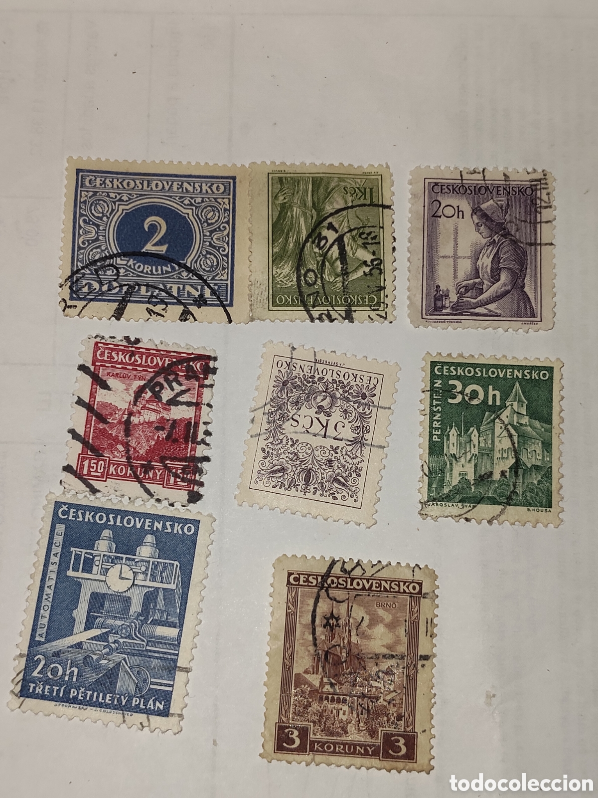 Sellos: 8 sellos de Checoslovaquia variados a&ntilde;os 50 y 60 usados