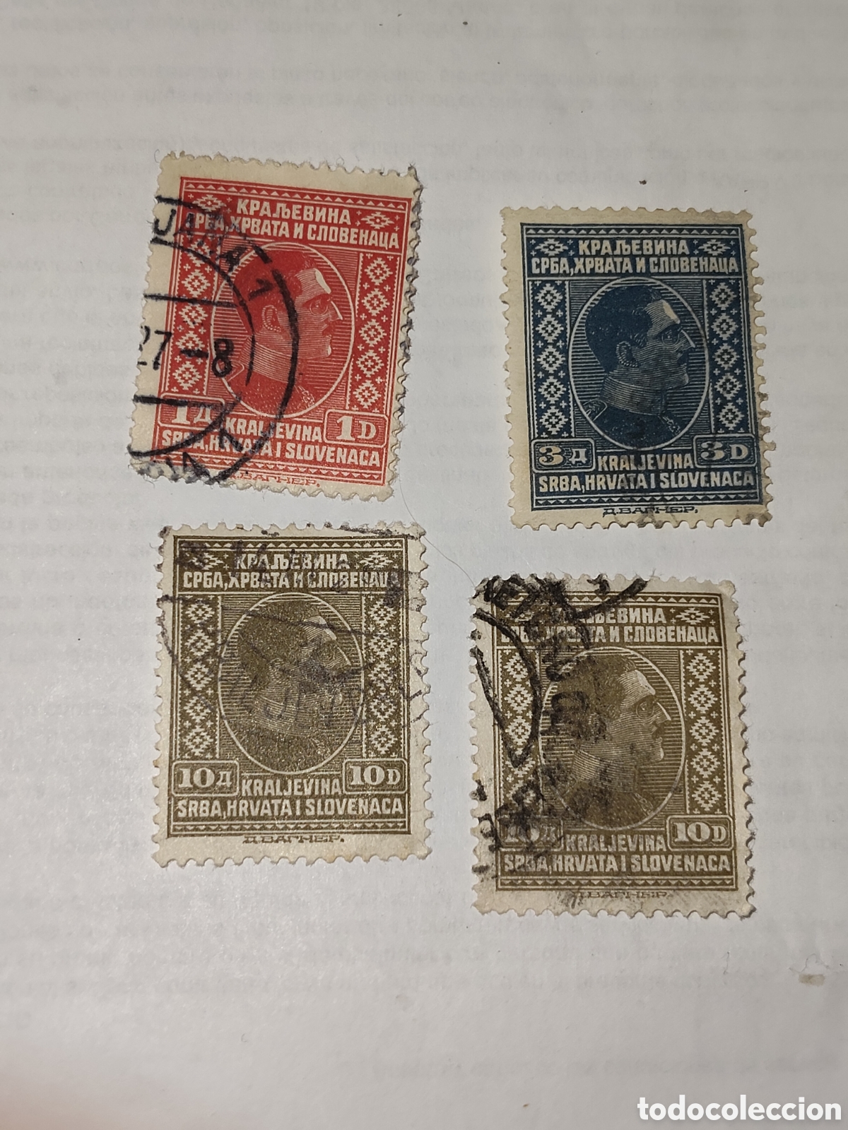 Sellos: 4 Sellos del Rey Alejandro l rey de los reinos de Serbia,Croacia y Eslovenia 1920 usados