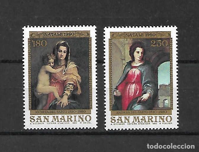 Sellos: 2 sellos de NAVIDAD de San Marino, sellos a&ntilde;o 1980