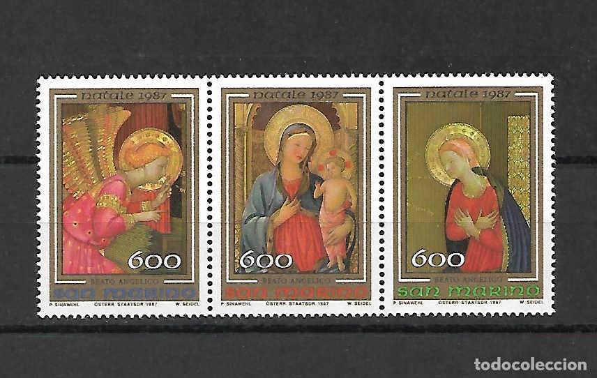 Sellos: 3 sellos de NAVIDAD de San Marino, sellos a&ntilde;o 1987 Yvert 9,- &euro;