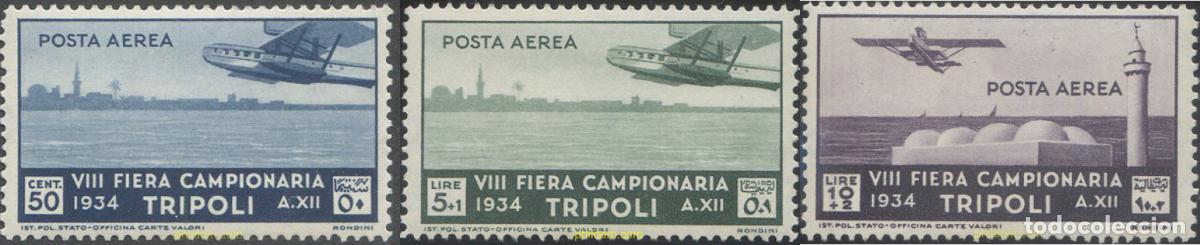 Sellos: 657172 MNH TRIPOLITANIA 1934 8 EXPOSICION DE TRIPOLI