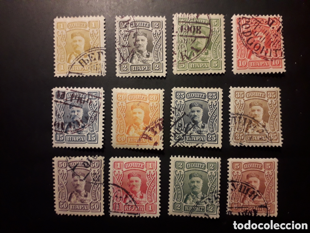 Sellos: MONTENEGRO YVERT 76/87 SERIE COMPLETA USADA 1907 PR&Iacute;NCIPE NICOL&Aacute;S PEDIDO M&Iacute;NIMO 3&euro;
