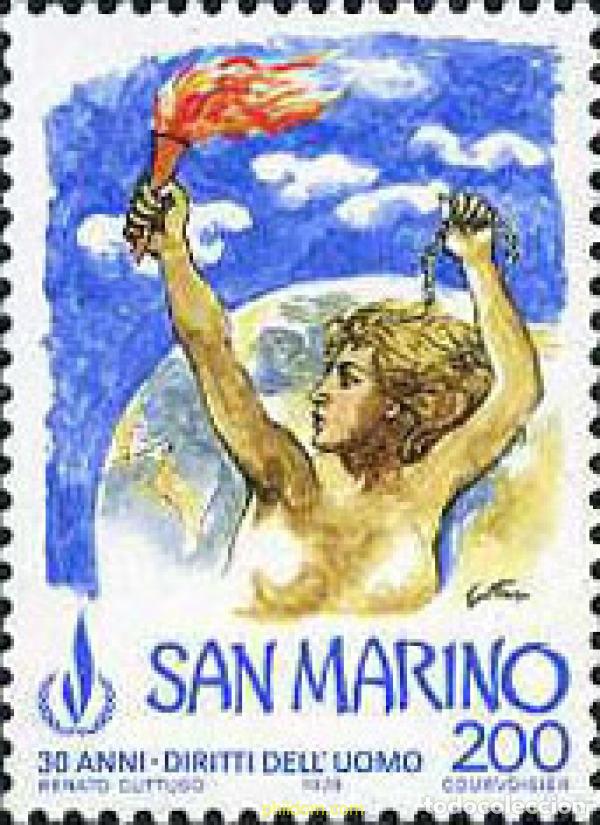 Sellos: 141067 MNH SAN MARINO 1978 30 ANIVERSARIO DE LOS DERECHOS DEL HOMBRE