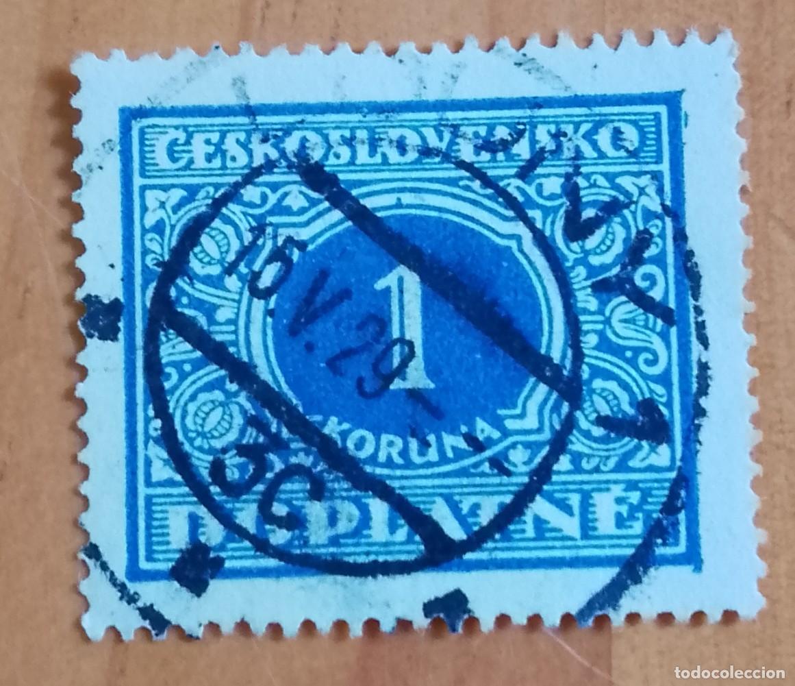 Sellos: CHECOSLOVAQUIA - V/F 1 KORUNA - CON MATASELLOS: 15.V.29