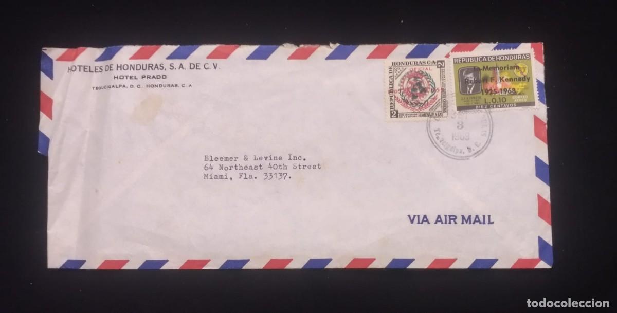 Sellos: TS) 1969 HONDURAS, COVER SENT FROM THE HOTEL PRADO IN TEGUCIGALPA TO MIAMI, AIRMAIL,PREVIOUS IN MEMO