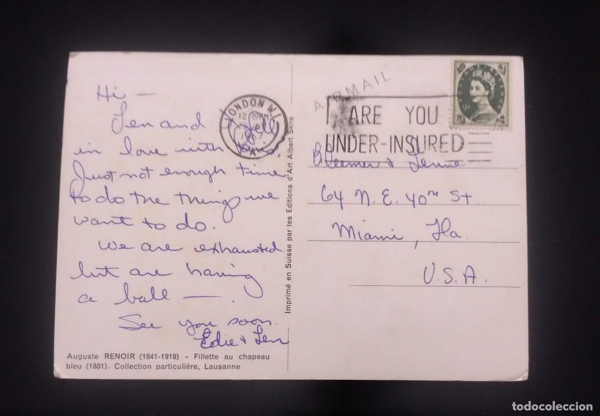 Sellos: TS) 1967 UNITED KINGDOM, POSTCARD, AIRMAIL, SLOGAN CANCELLATION, COVER SENT FROM LONDON TO MIAMI,WIT