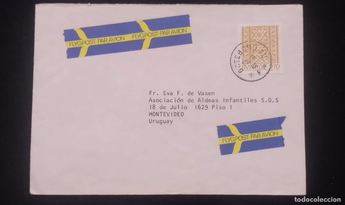 Sellos: TS) 1984 SWEDEN, AIRMAIL, COVER SENT FROM STOCKHOLM TO MONTEVIDEO,WITH THE CENTENARY OF THE MUSEUM O
