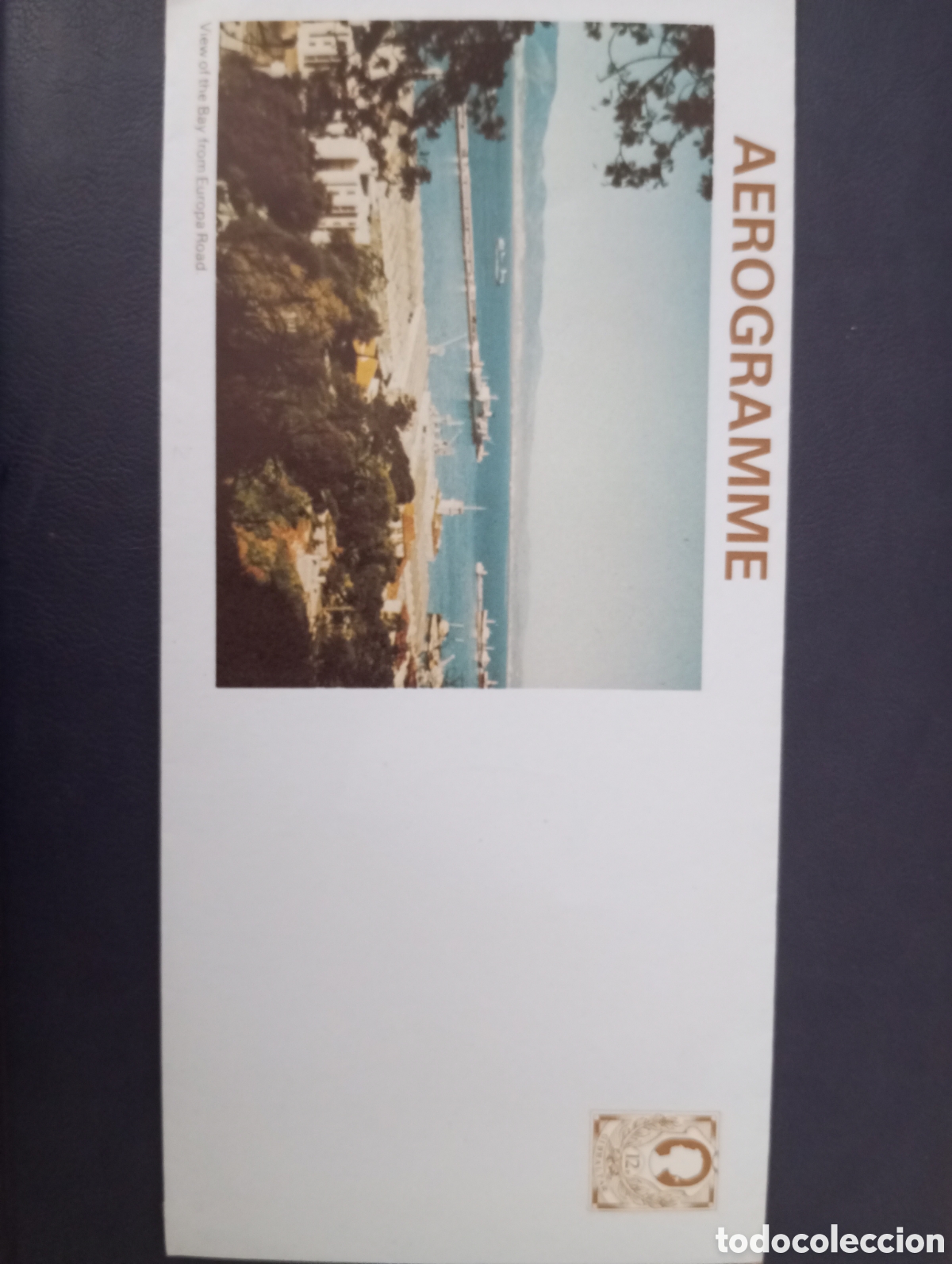 Sellos: AEROGRAMA DE GIBRALTAR, VISTA DE LA BAH&Iacute;A