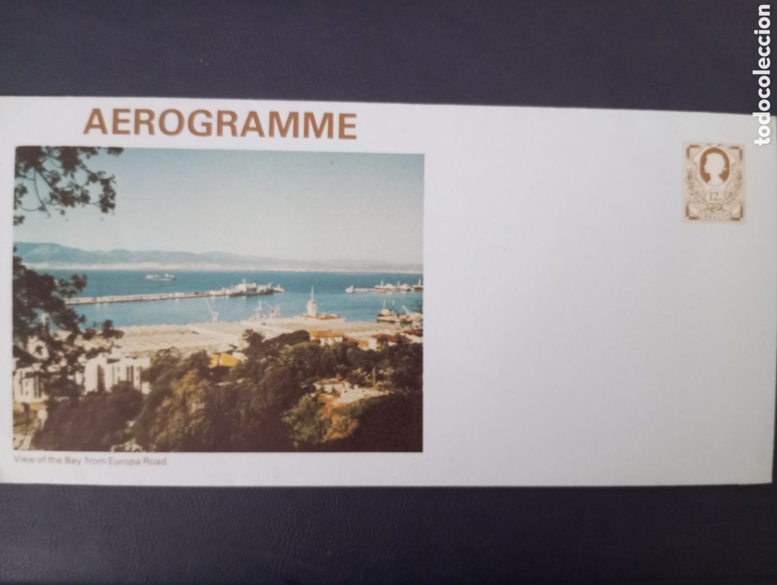 Sellos: AEROGRAMA DE GIBRALTAR, VISTA DE LA BAH&Iacute;A