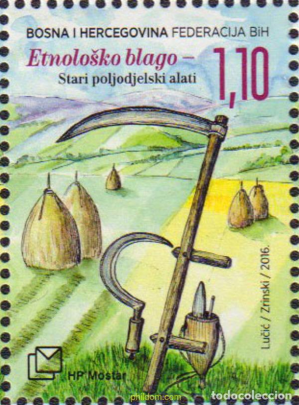 Sellos: 575516 MNH BOSNIA-HERZEGOVINA. Adm Croata 2016 TESOROS ETNOLOGICOS. ANTIGUAS HERRAMIENTAS AGRICOLAS