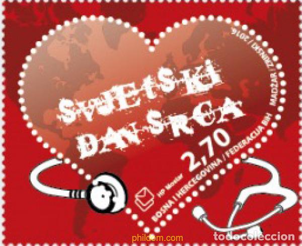 Sellos: 591506 MNH BOSNIA-HERZEGOVINA. Adm Croata 2016 JORNADA MUNDIAL DEL CORAZON