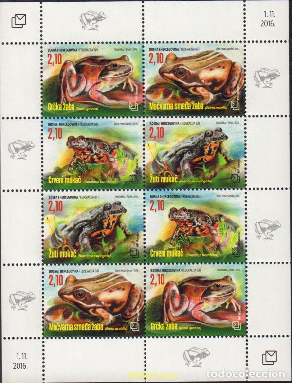 Sellos: 575512 MNH BOSNIA-HERZEGOVINA. Adm Croata 2016 FAUNA. RANAS