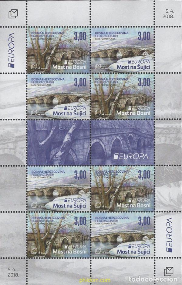 Sellos: 591421 MNH BOSNIA-HERZEGOVINA. Adm Croata 2018 EUROPA CEPT 2018 -ARQUITECTURA Y PATRIMONIO. PUENTES