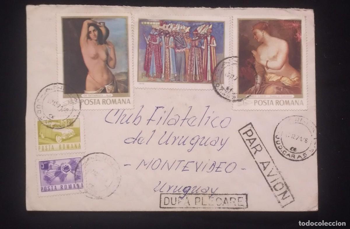 Sellos: TS) 1971 ROMANIA, AIRMAIL,COVER SENT TO THE PHILATELIC CLUB OF URUGUAY,WITH STAMPS FROM TRANSPORT AN