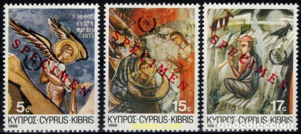 Sellos: 794014 MNH CHIPRE 1986 NAVIDAD Y A&Ntilde;O INTERNACIONAL DE LA PAZ