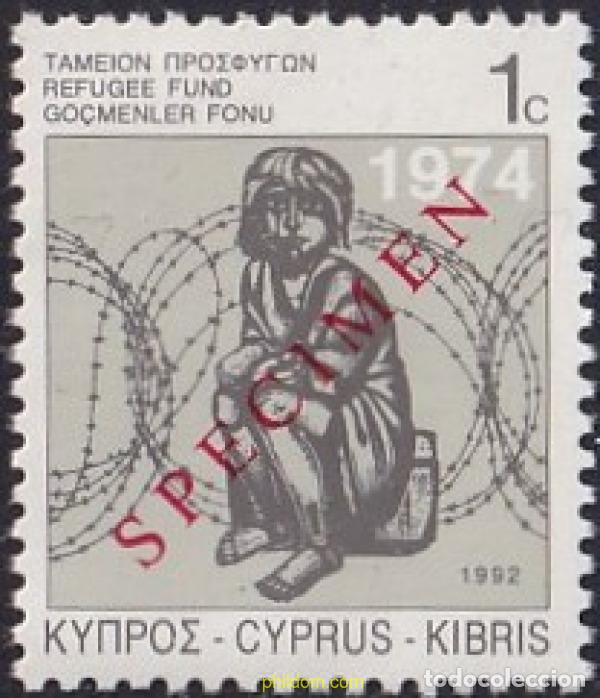 Sellos: 784350 MNH CHIPRE 1992 FONDOS PARA LOS REFUGIADOS. SELLO DE 1977 CON MILESIMA 1992