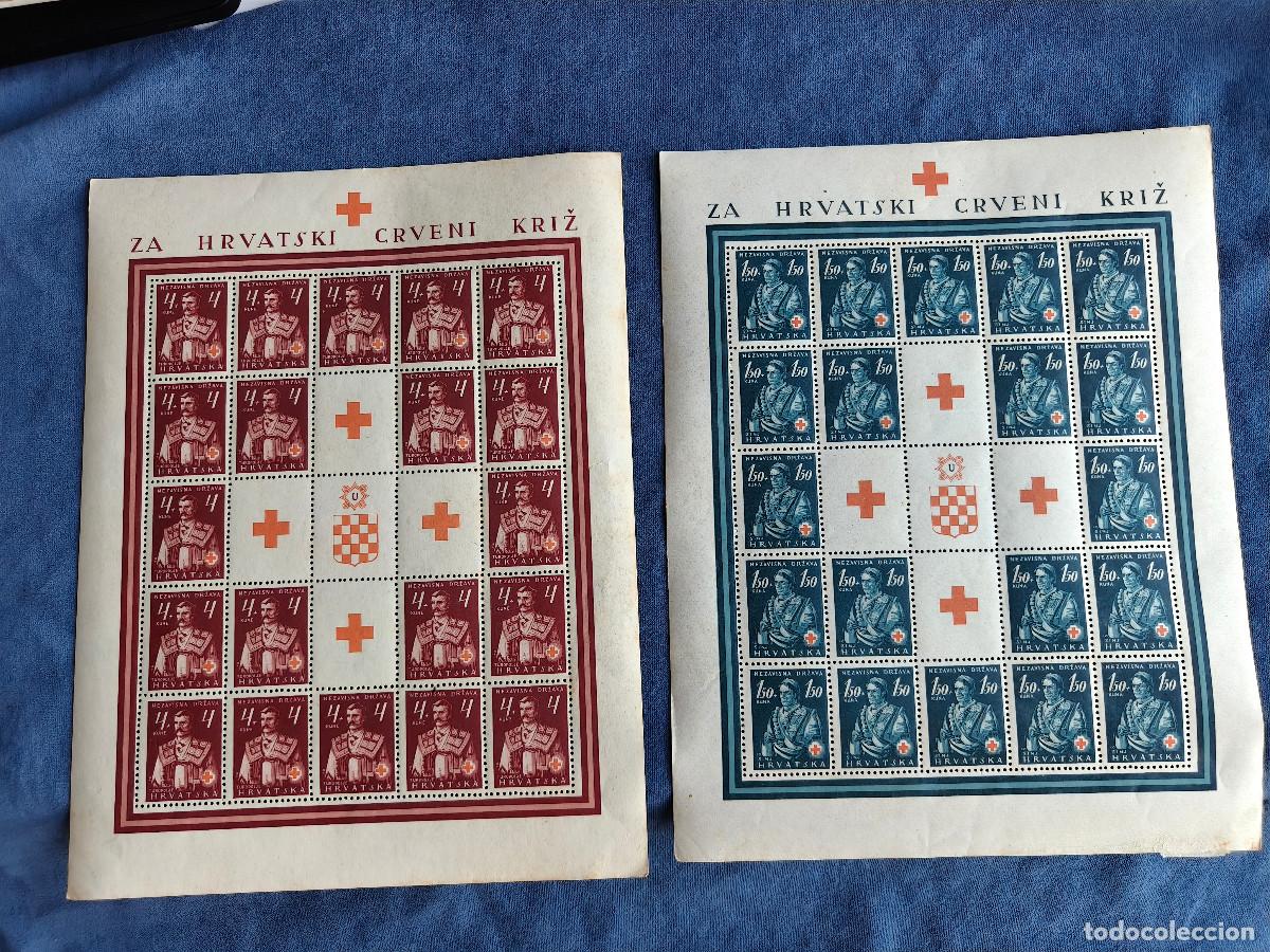 Sellos: Croacia 40 Sellos Segunda Guerra Mundial 2 hojas pliego yvert 46,48 Calidad *
