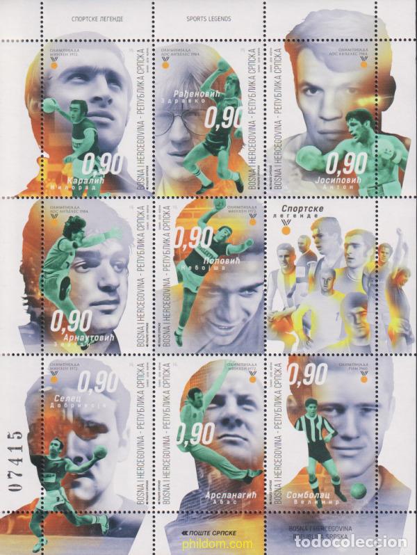 Sellos: 626811 MNH BOSNIA-HERZEGOVINA. Adm Serbia 2018 LEYENDAS DEL DEPORTE