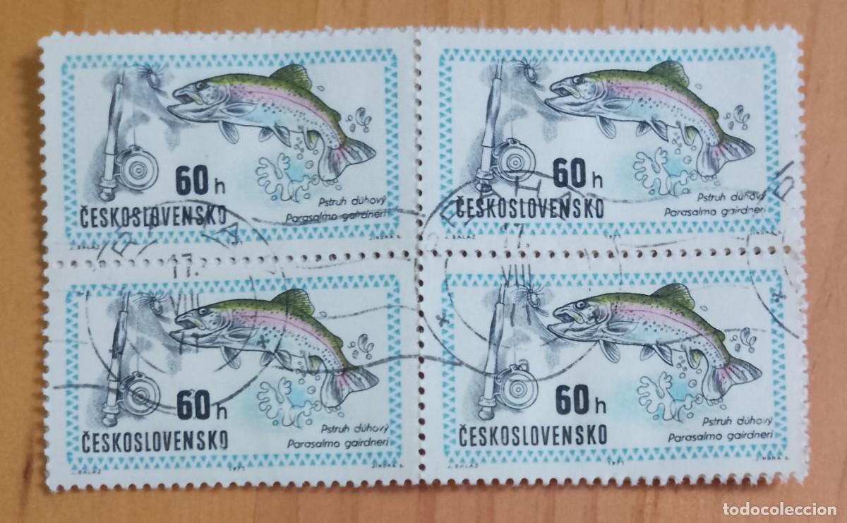 Sellos: CHECOSLOVAQUIA - V/F 60 H - FAUNA, PEZ, TRUCHA.