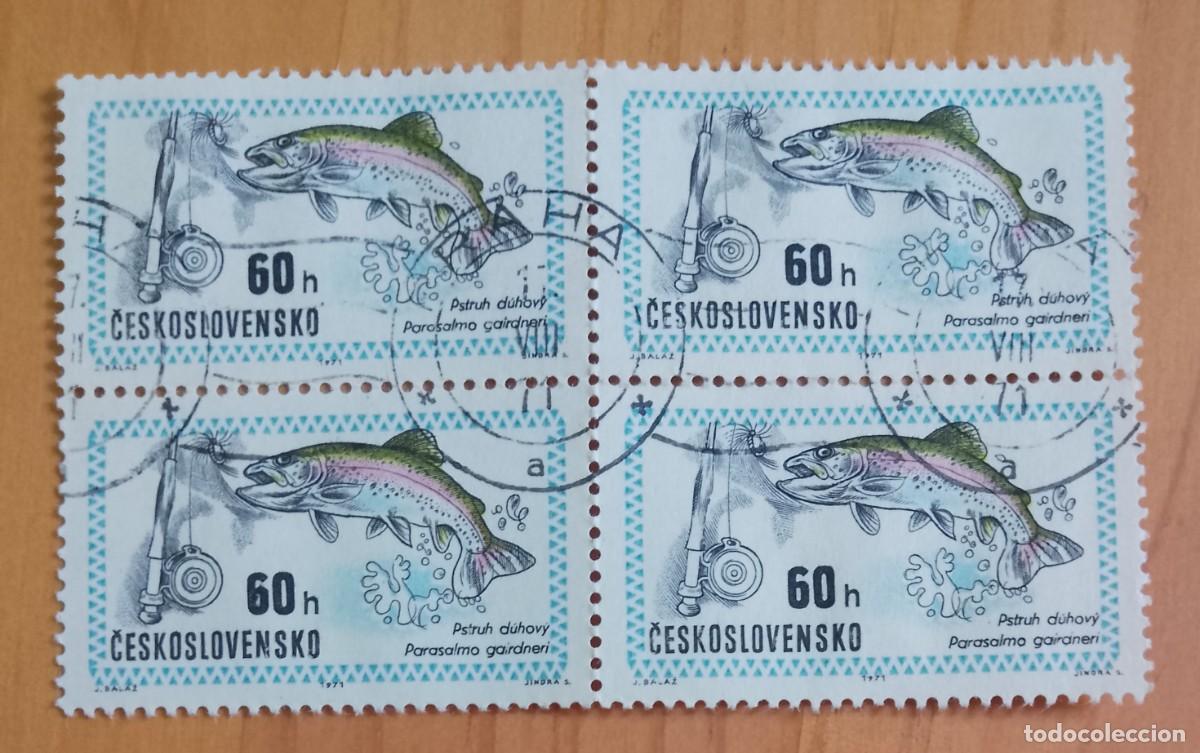 Sellos: CHECOSLOVAQUIA - V/F 60 H - FAUNA, PEZ, TRUCHA.
