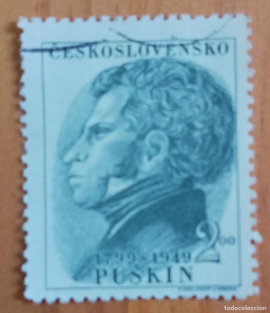 Sellos: CHECOSLOVAQUIA - V/F 2,00 - A&Ntilde;O 1949 - 150 A&Ntilde;OS DE NACIMIENTO DE PUSKIN.
