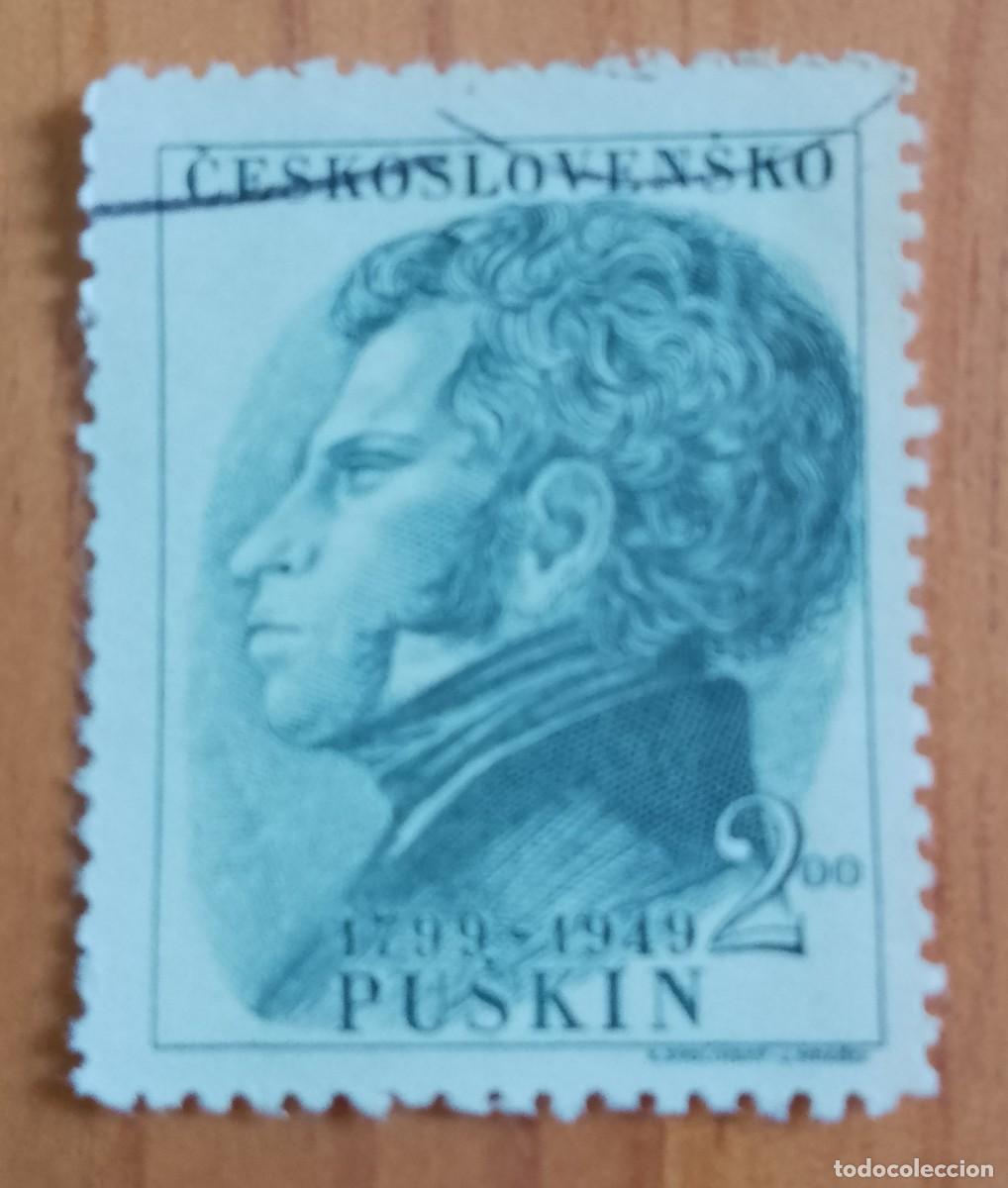 Sellos: CHECOSLOVAQUIA - V/F 2,00 - A&Ntilde;O 1949 - 150 A&Ntilde;OS DE NACIMIENTO DE PUSKIN.