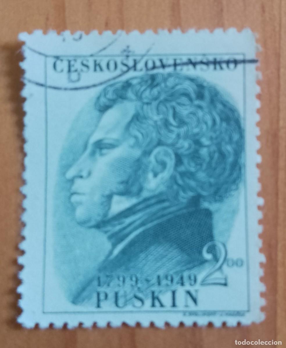 Sellos: CHECOSLOVAQUIA - V/F 2,00 - A&Ntilde;O 1949 - 150 A&Ntilde;OS DE NACIMIENTO DE PUSKIN.