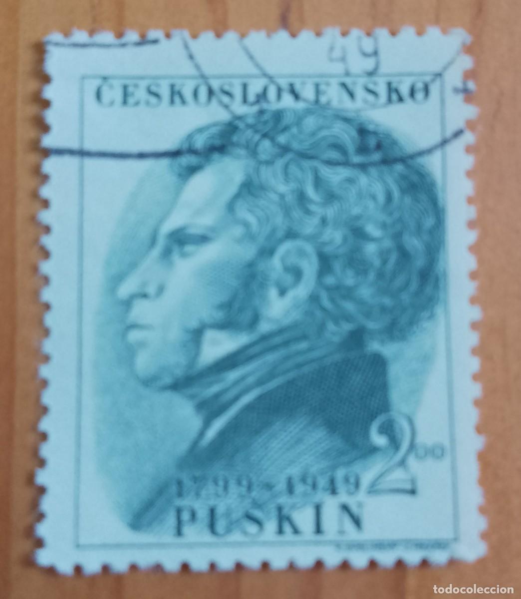 Sellos: CHECOSLOVAQUIA - V/F 2,00 - A&Ntilde;O 1949 - 150 A&Ntilde;OS DE NACIMIENTO DE PUSKIN.