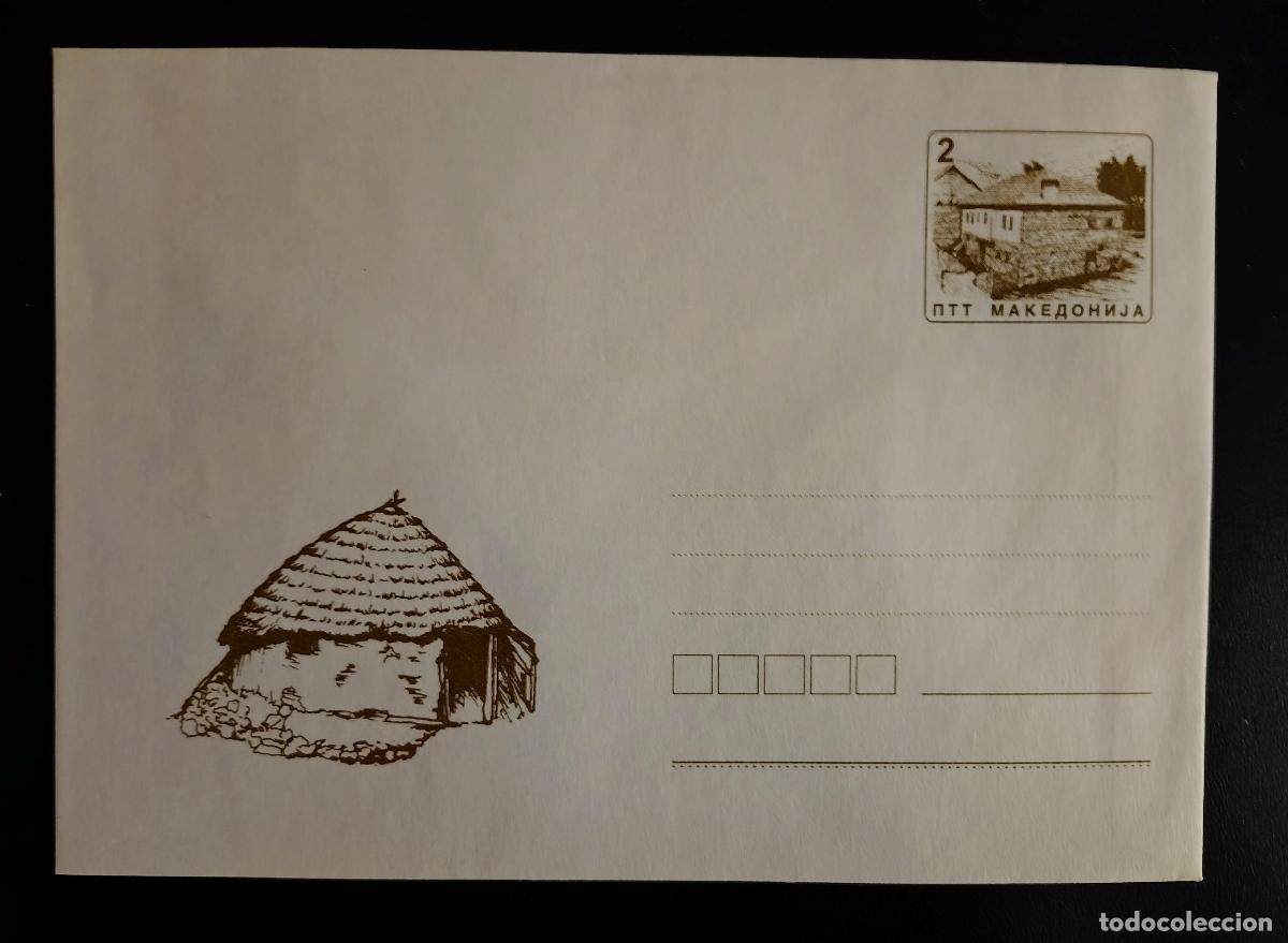 Sellos: Macedonia sobre ilustrado arquitectura tradicional completo