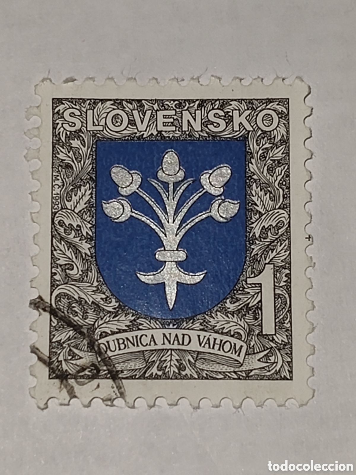 Sellos: Sello de Eslovaquia escudo de armas de la ciudad de Dubnica Nad Vshom 1993