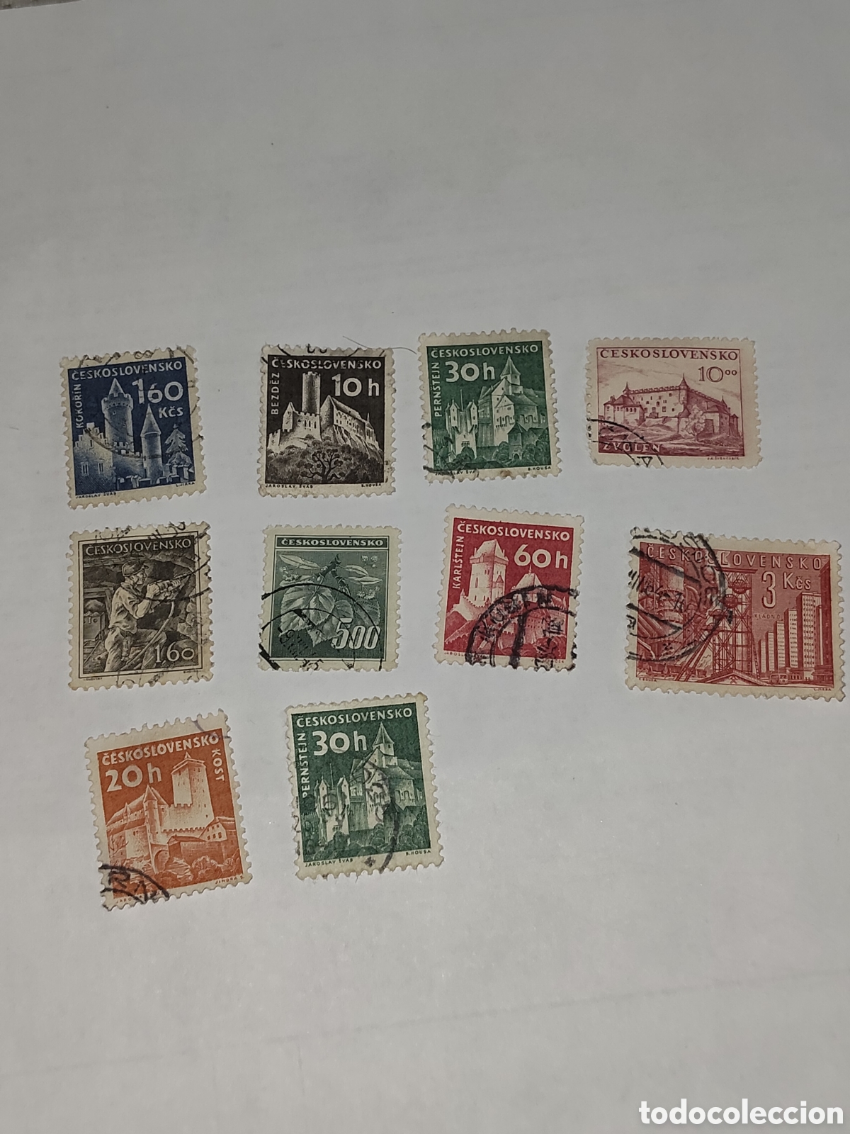 Sellos: 10 sellos variados de Checoslovaquia