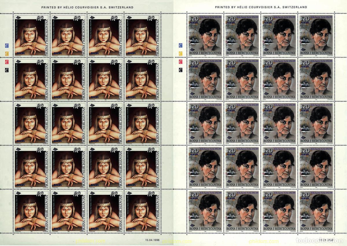 Sellos: 7664 MNH BOSNIA-HERZEGOVINA 1996 EUROPA CEPT. MUJERES CELEBRES