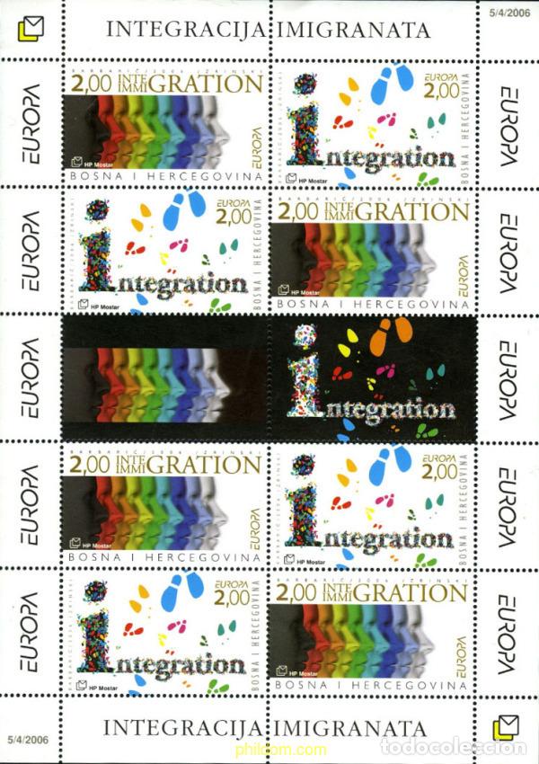 Sellos: 198238 MNH BOSNIA-HERZEGOVINA. Adm Croata 2006 EUROPA CEPT. LA INTEGRACION DE LOS INMIGRANTES SEGUN