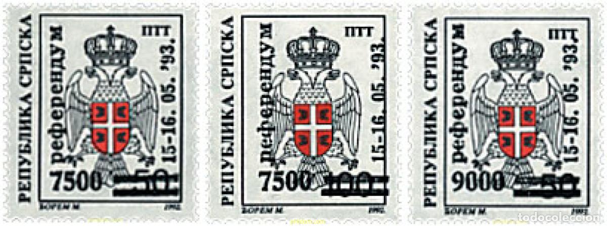 Sellos: 50553 MNH BOSNIA-HERZEGOVINA. Adm Serbia 1993 MOTIVOS VARIOS