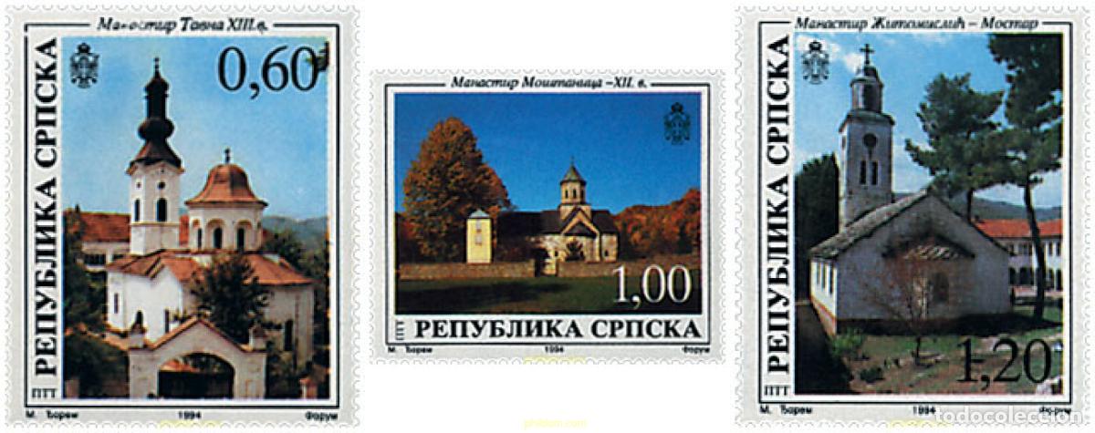 Sellos: 50539 MNH BOSNIA-HERZEGOVINA. Adm Serbia 1994 MONASTERIOS