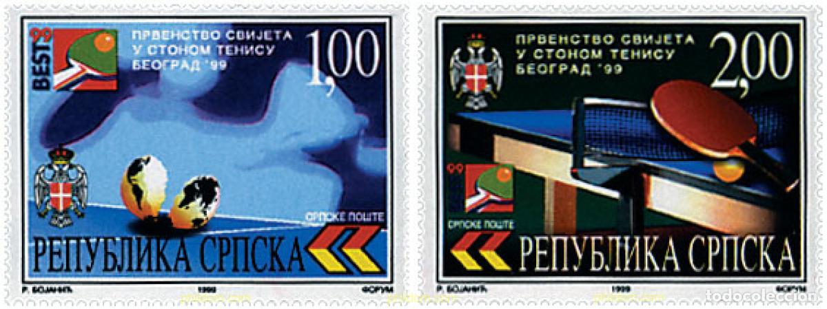 Sellos: 65298 MNH BOSNIA-HERZEGOVINA. Adm Serbia 1999 45 CAMPEONATO DEL MUNDO DE PING PONG
