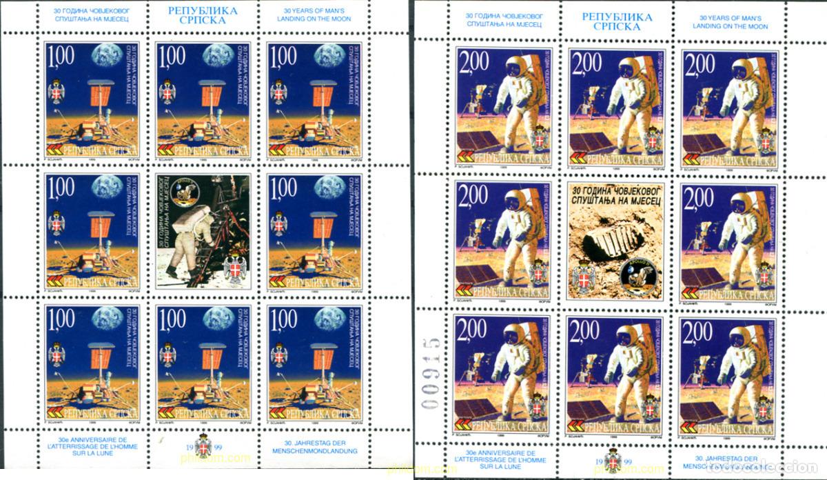 Sellos: 114555 MNH BOSNIA-HERZEGOVINA. Adm Serbia 1999 30 ANIVERSARIO DE LA LLEGADA DEL HOMBRE A LA LUNA