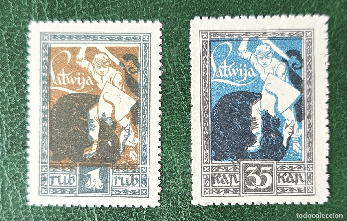 Briefmarken: 2 sellos nuevos Letonia 1919 - Letonia 1919 Kurland Liberation