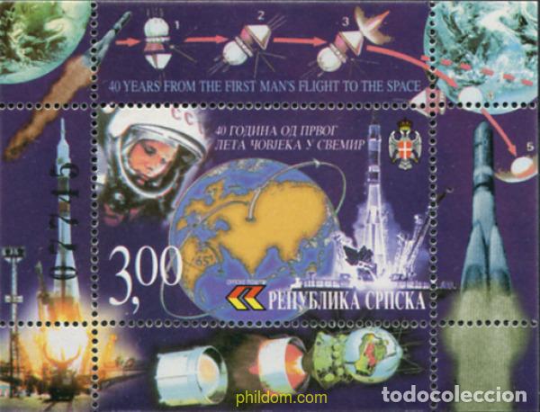 Sellos: 80941 MNH BOSNIA-HERZEGOVINA. Adm Serbia 2001 40 ANIVERSARIO DEL PRIMER HOMBRE AL ESPACIO