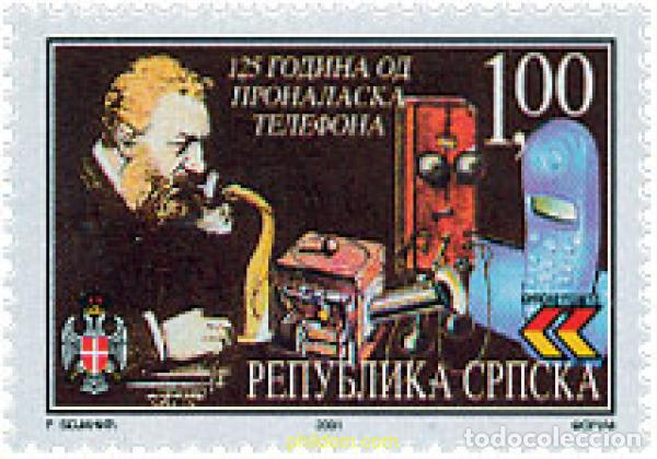 Sellos: 80939 MNH BOSNIA-HERZEGOVINA. Adm Serbia 2001 125 ANIVERSARIO DE LA INVENCION DEL TELEFONO
