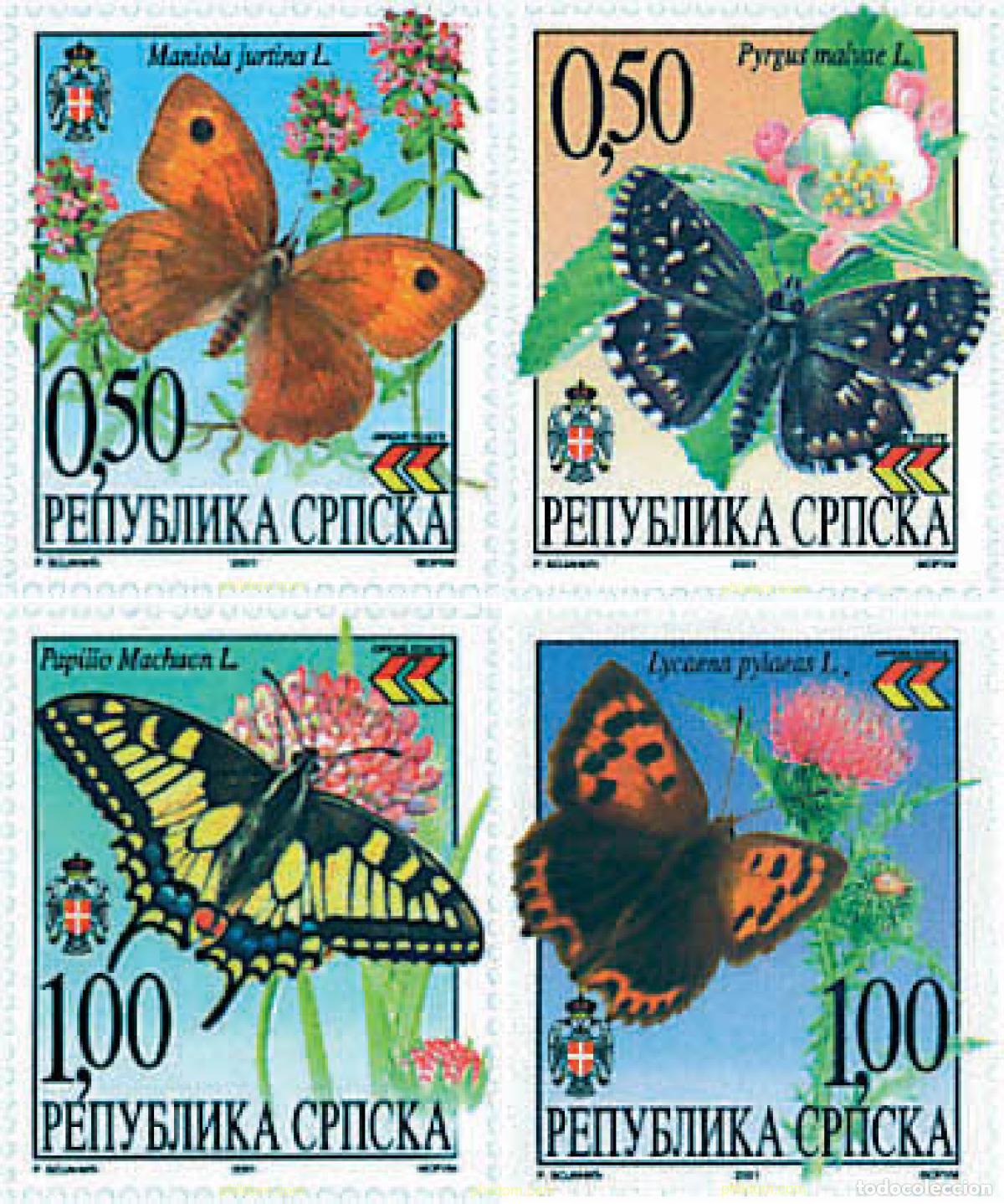 Sellos: 81878 MNH BOSNIA-HERZEGOVINA. Adm Serbia 2001 MARIPOSAS