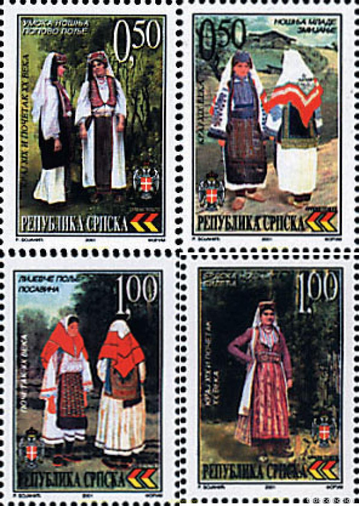 Sellos: 81113 MNH BOSNIA-HERZEGOVINA. Adm Serbia 2001 TRAJES TIPICOS